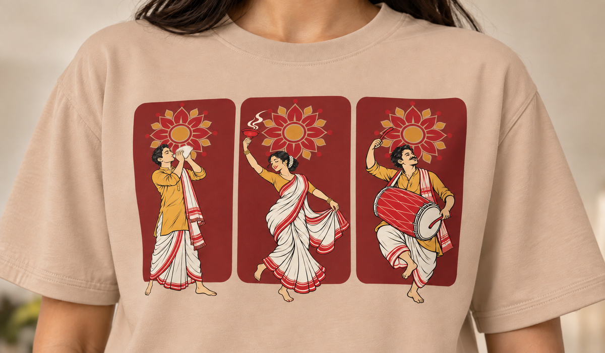The Festive Trio Design Front - Color: Peach