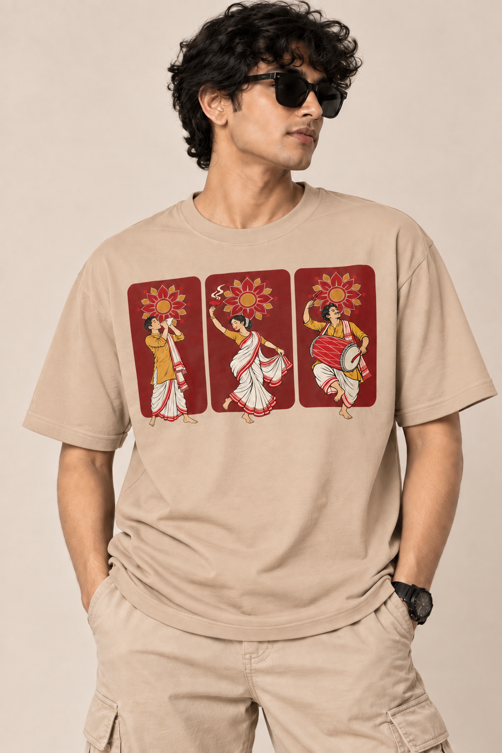 The Festive Trio Male Front - Color: Peach