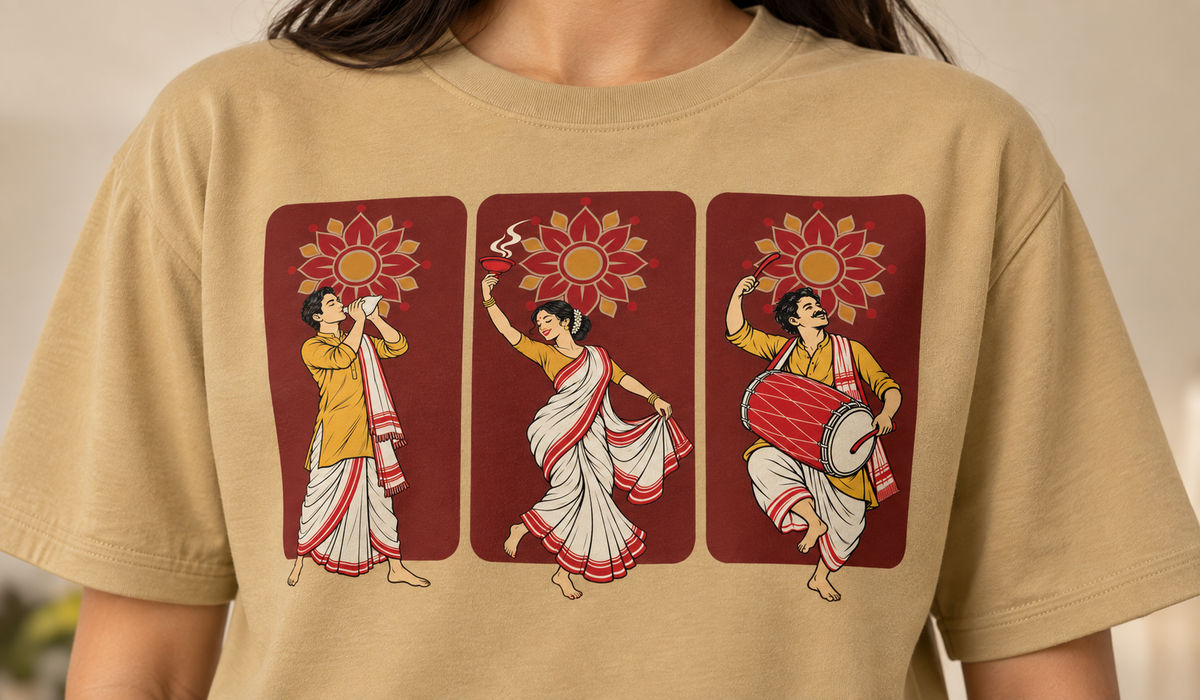 The Festive Trio design Front - Color: Beige